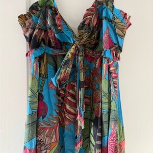 FARM Rio Vibrant Tropical Maxi Dress - Blue and Green